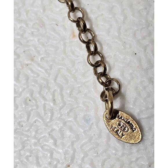 ITALY DYADEMA VERMEIL STERLING BLUE & GREEN ENAMEL FLORAL PETAL NECKLACE - Picture 9 of 9